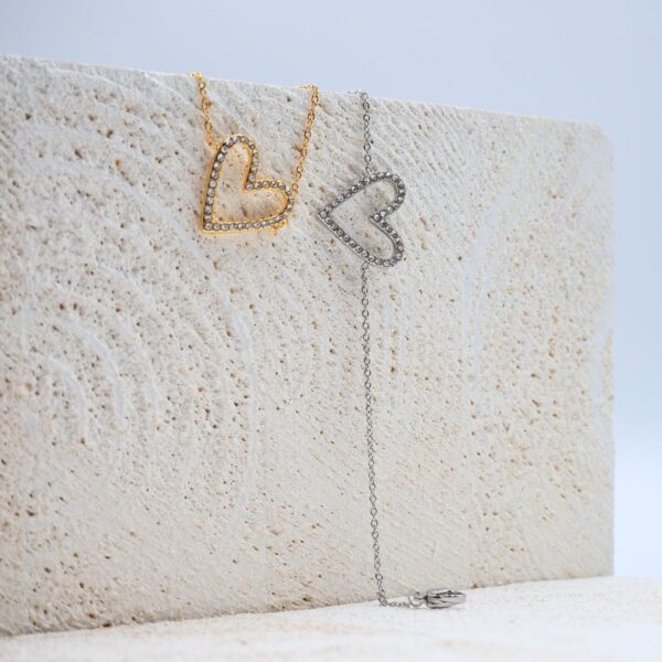 Braccialetto cuore strass - immagine 5