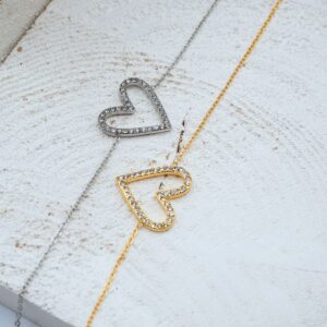 Braccialetto cuore strass