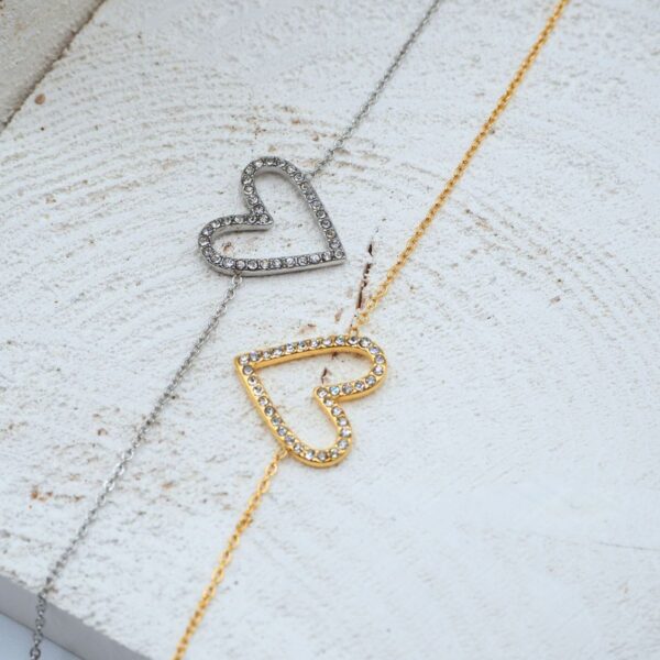 Braccialetto cuore strass