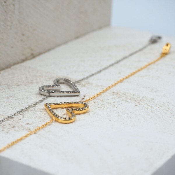 Braccialetto cuore strass - immagine 4
