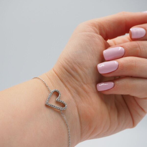 Braccialetto cuore strass - immagine 3